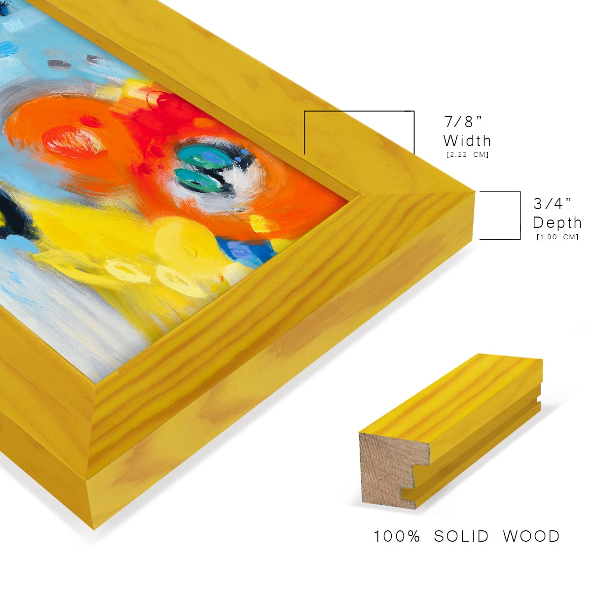 In the Loop II -Framed Print w/glass-Sunflower Yellow