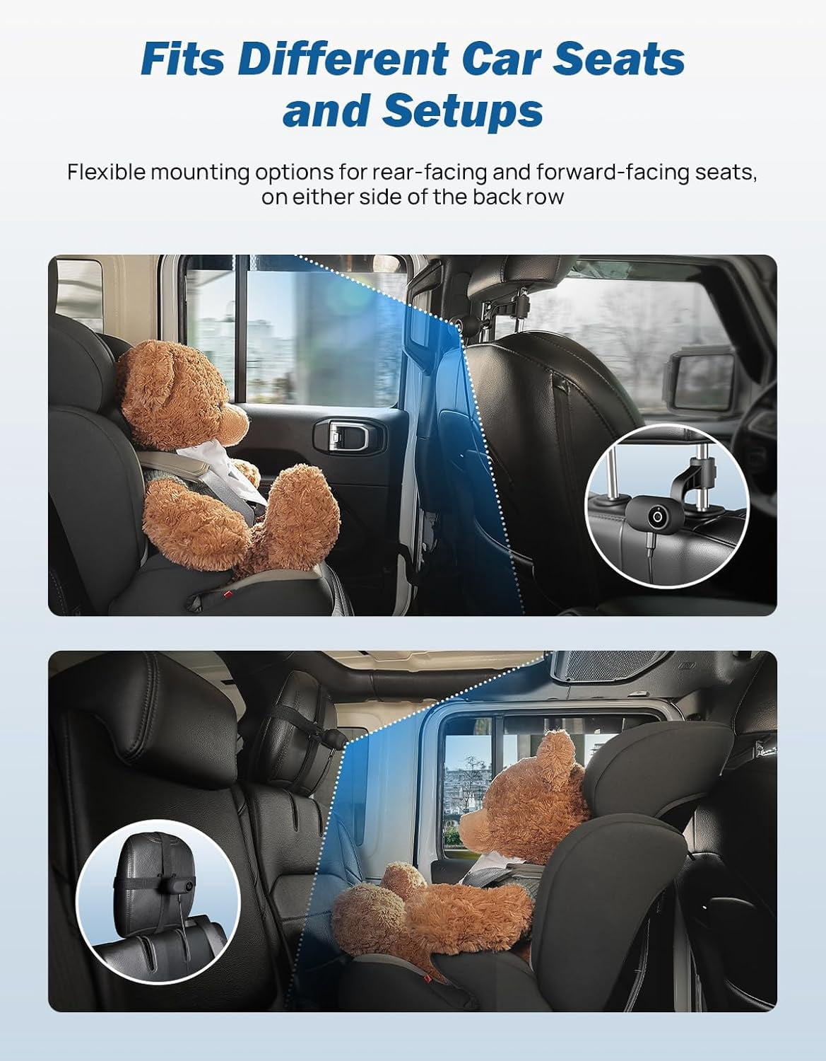 JOYTUTUS Baby Car Camera with Wireless CarPlay Adapter 1080P HD Rear Seat Monitor Display on Car Screen Backseat Camera for Kids 150°Wide