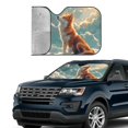 thumbnail image 4 of Fuzoiu Starry Sky Cloud Fox Print Car Windshield Sun Shade,Block Uv Rays Sunshade,Foldable Front Window Sun Visor Protector for Car,SUV,Truck-Keep Vehicle Cool-Starry Sky Cloud Fox, 4 of 8