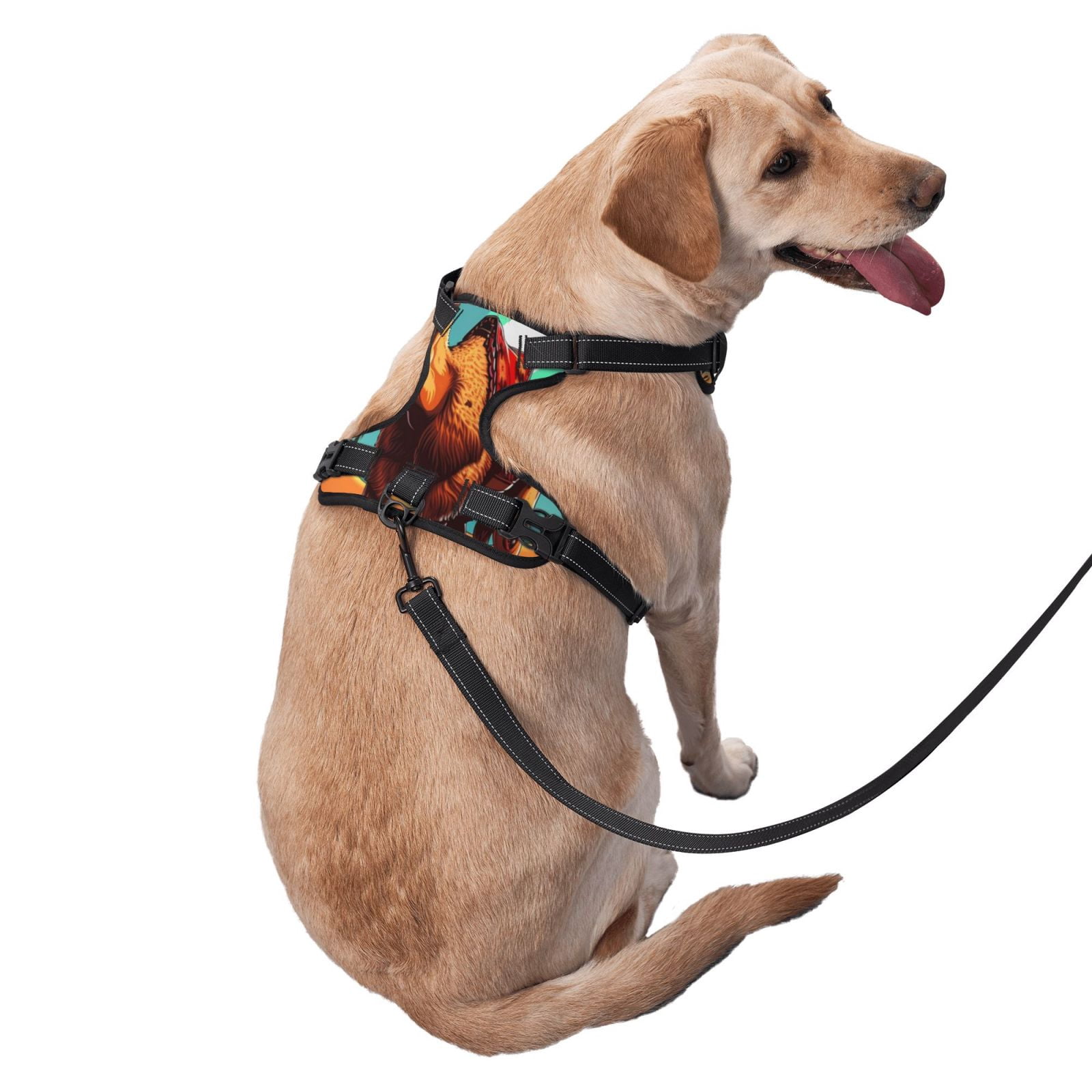 Naloa Cool Camel Oasis Vibes Dog Harness, Pet Harness Vest with Traction Rope, Dog Vest for Outdoor, Walking - {sizeName}-Medium