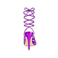 thumbnail image 2 of BLISSFUL STEP Women's Lace Up Strappy Slingback Stiletto High Heel Sandals Purple 6, 2 of 8