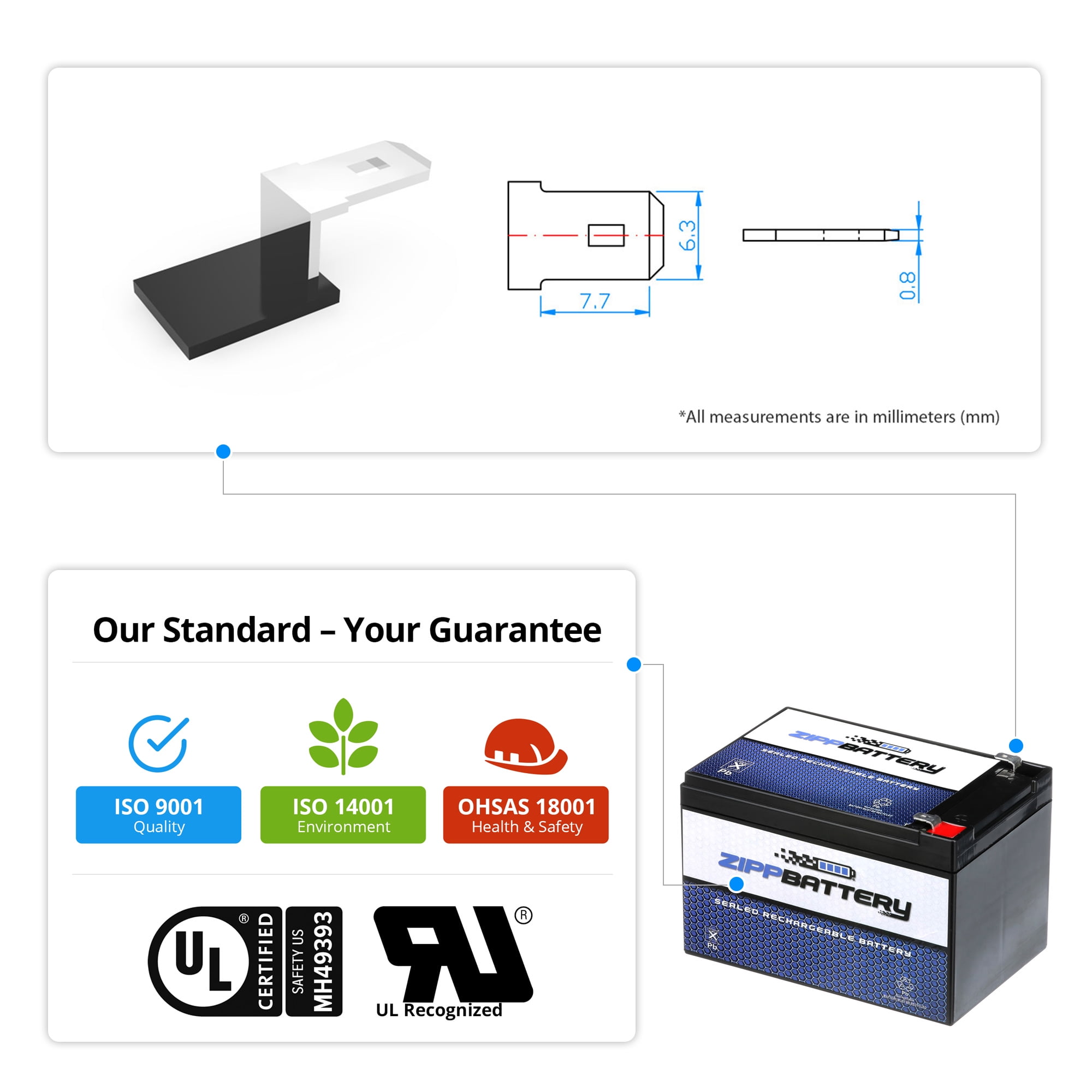 Zipp Battery 12V (12 Volt) (12 Volts) 12Ah SLA Replacement Battery for Kid Trax Fire Truck (kt1003) Riding Car