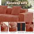 thumbnail image 4 of Aukfa 79" Boneless Couch Deep Seat Loveseat Cloud Sofa for Living Room Bedroom, 2 Pillows, Velvet, Terracotta, 4 of 9