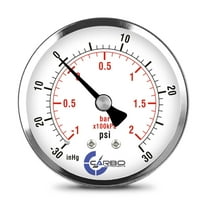 CARBO Instruments 2- 1/2" Pressure Gauge, Chrome Plated Steel Case, Dry, Compound Vacuum -30 Hg - 0 - 30 psi Back Mount 1/4" NPT