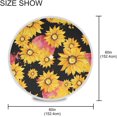 thumbnail image 3 of Coolnut 60" Yellow Gazania Flower Round Tablecloth 60In,Waterproof Table Cover with Umbrella Hole and Zipper,Party Patio Table Covers for Indoor & Outdoor Backyard /BBQ/Picnic, 3 of 7
