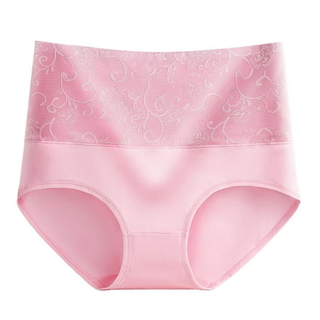 Bigersell High Cut Underwear Women Clearance Cotton Briefs Women Tangas Panty Style P-1594 Spandex Shaping Panties Seamless Underwear Ladies Thong Briefs High Waist Women s Panties Pink L