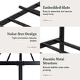 thumbnail image 6 of Amolife Twin Size Metal Platform Bed Frame With Vintage Butterfly Pattern Headboard&Footboard, Black, 6 of 8