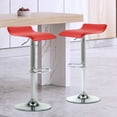 thumbnail image 2 of Adjustable Height Swivel Bar Stool Modern Red Bar Chair，Set of 2, 2 of 7