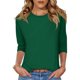 thumbnail image 2 of Sudadera de lactancia,Camiseta de mujer con cuello redondo y manga 3/4, corte holgado e informal, tela de imitación de rejilla, cómoda para uso doméstico y diario, sopatenor, 2 of 6