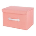 thumbnail image 2 of Collapsible Storage Boxes, Ongmies Storage Bin with Lid, Decorative Foldable Lidded Cotton Linen Fabric Home Cubes Baskets Closet Organizer Container, 2 of 9