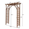 thumbnail image 4 of Hassch 7Ft Wooden Garden Arbor Arch, Fir Wood Arbour Trellis, Outdoor Archway for Wedding Ceremony Decoration Pergola Plant Climbing Rose Vines Lawn Courtyard Patio, Dark Brown, 4 of 10