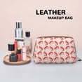 thumbnail image 4 of Shrimp No.9081 Makeup Bag, Large Capacity Travel Cosmetic Bag for Women Girls- Travel Toiletry Bag Leather Portable Waterproof Makeup Case Organizer with Handle, 4 of 4