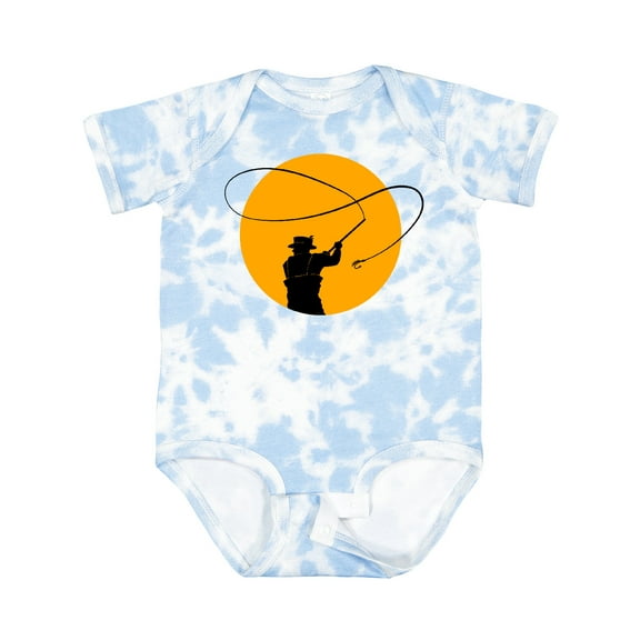 Inktastic Fly Fishing Sun Silhouette Boys or Girls Baby Bodysuit