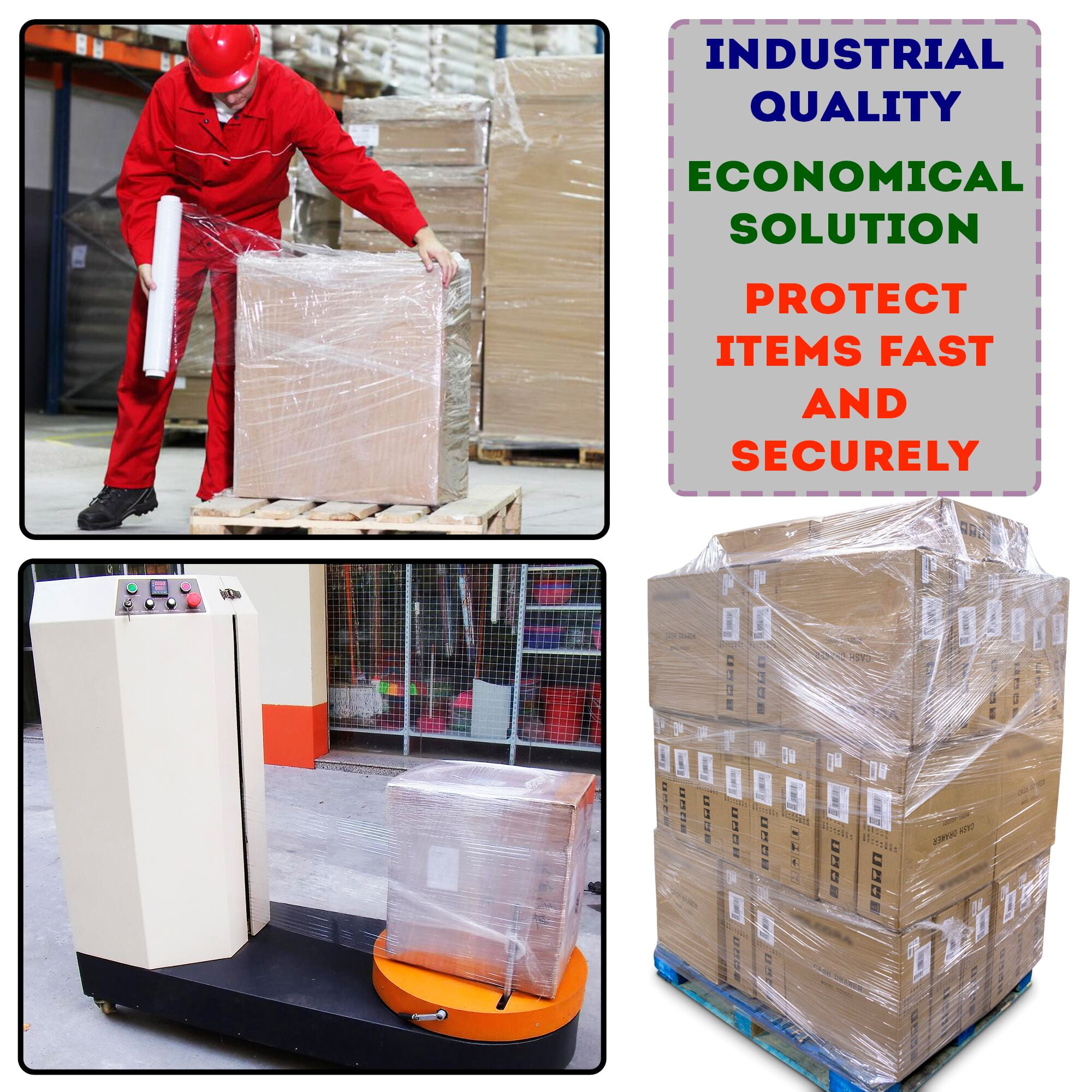 Rotoli Pellicola Imballaggio 18 Rotoli Di Pellicola Termoretraibile 3x1000 Piedi - 80 Gauge, Pre-Stirata, Con Maniglia Per Avvolgimento Pannello Grigliato - Foto 11