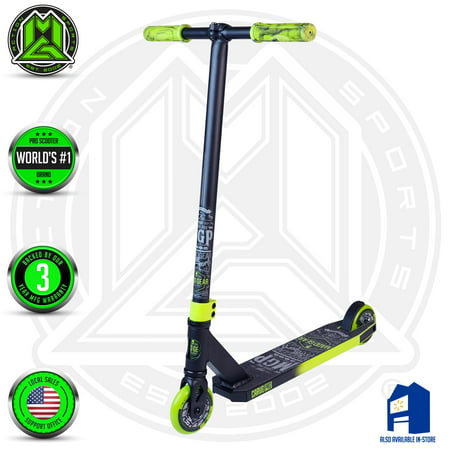 MADD GEAR – CARVE PRO - Black Green – Suits Boys & Girls Ages 6+ - Max Rider Weight 220lbs – 3 Year Manufacturer’s Warranty – World’s #1 Pro Scooter Brand – Built to Last! Madd Gear Est. (Best Scooter Rider In The World)