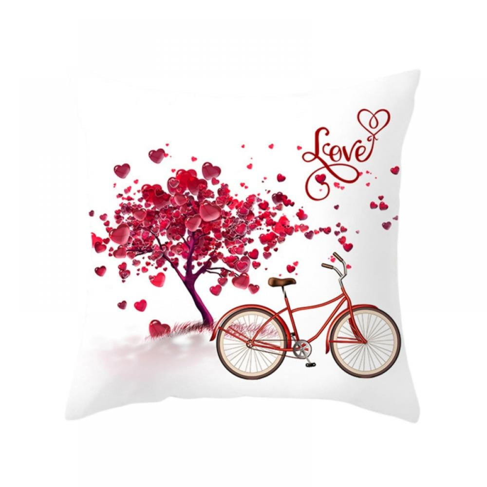 Valentines Pillow Cover, 18x18 Inch Valentine's Day Decoration Throw