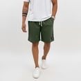 thumbnail image 4 of Men's Organic Stretch Corduroy Shorts Elastic Waist Drawstring Casual Summer Beach Lounge Shorts with Pockets Army Green L, 4 of 6