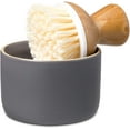 thumbnail image 3 of Full Circle Bubble Up Bamboo Dish Brush & Ceramic Soap Dispenser – Family Safe, Formaldehyde-Free – Kitchen Scrub Brush for Dishes, Nonstick & Cast Iron, Gray, 3 of 4