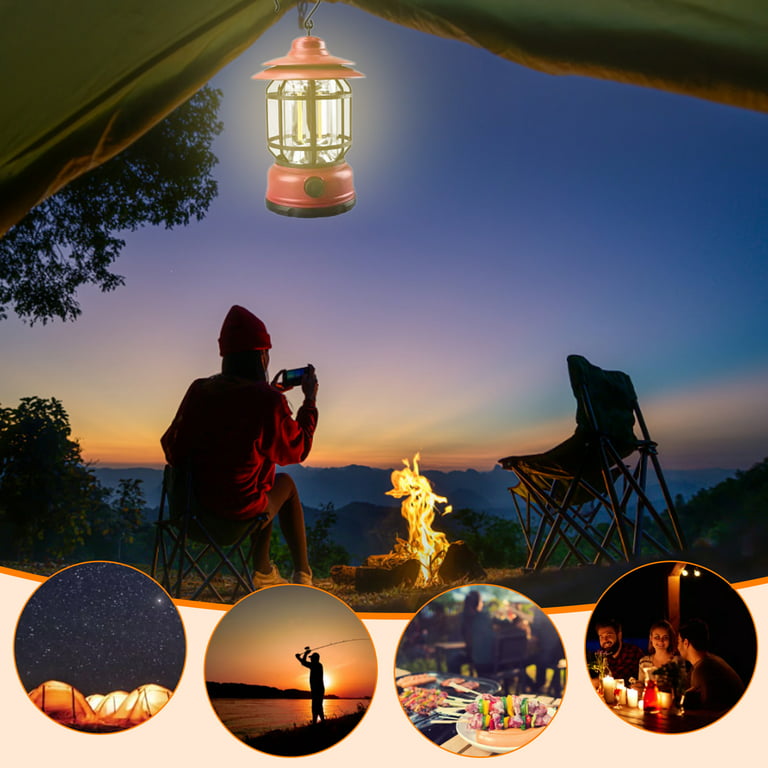 1pc Camping Essentials, Battery Powered 2-in-1 LED Lanterns
