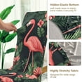 thumbnail image 5 of Yayeee 4 Pack Dining Chair Covers Stretch Parson Chairs Slipcovers Seat Protector, Red Flamingo Pattern, 5 of 6
