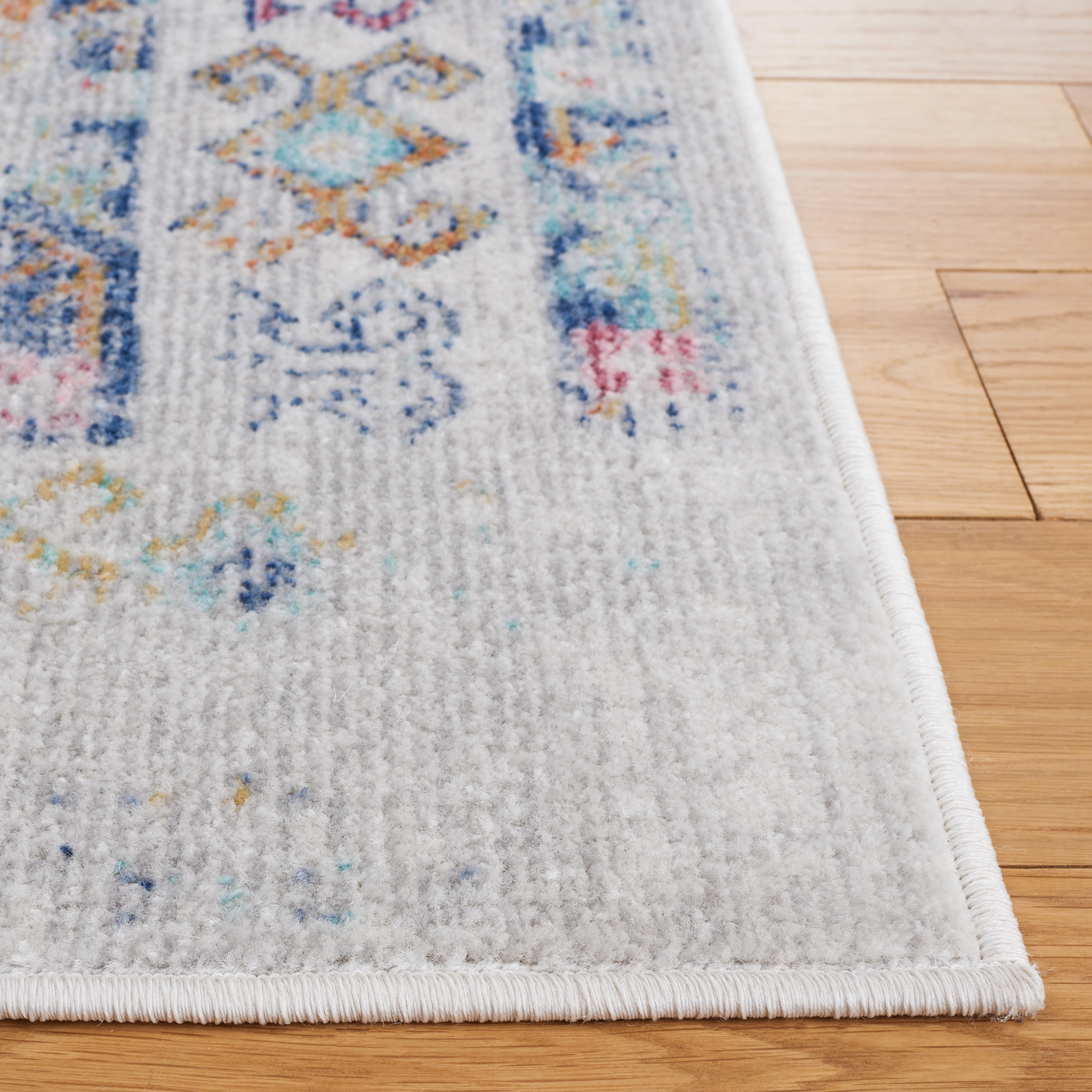 SAFAVIEH Cabana Dima Medallion Indoor/Outdoor Area Rug, Navy/Aqua/Ivory, 6'7" x 6'7" Square