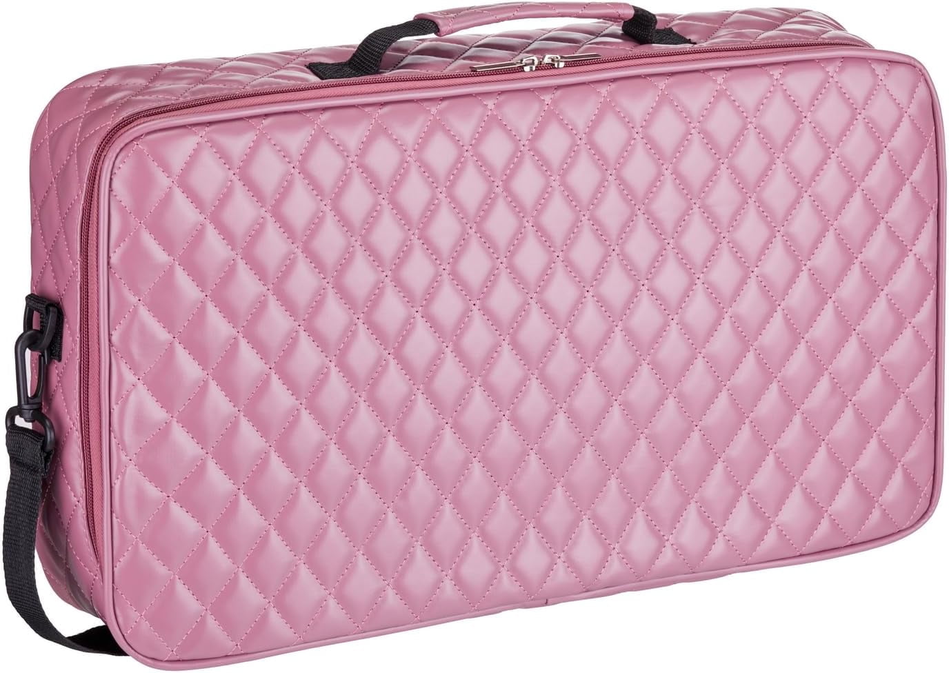 American Mahjong Set Purple Pink - Quilted PU Leather Carrying Bag with Shoulder Strap & Handles, All-in-One Tile Racks with Pushers, 166 Engraved Tiles, Dice, Bettor, Extra Tiles & Instructions