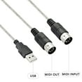 thumbnail image 2 of 2X USB MIDI Cable Adapter,USB Type A Male to MIDI Din 5 Pin In-Out Cable Interface with LED Indicator for Music Keyboard, 2 of 7