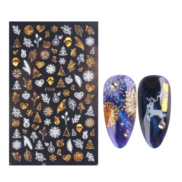 Navidad Nail Art Stickers Calcomanías 3D Autoadhesivo Navidad Nail Decoración Wmkox8yii hjk4289