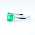 thumbnail image 2 of 2.21ct Emerald Cut Emerald Ring | Colombian Emerald and Diamonds Three Stone Ring, 2 of 3