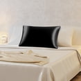 thumbnail image 6 of PiccoCasa 1 Pack 19mm Silk Pillowcase for Hair and Skin with Zipper Standard Black, 6 of 8