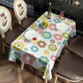 thumbnail image 2 of Pioneer Flower Floral Print Pattern Rectangle Tablecloth 60"x120", Waterproof Polyester Table Cloth, Wipeable Spillproof for Dining Camping Indoor Outdoor, 2 of 6