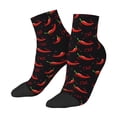 thumbnail image 3 of Salouo Red Hot Chili Pattern Unisex Middle Tube Socks,Middle-Finger Knee High Socks Over The Calf Tube Stocking Crew Stockings for Women and Men Tube Socks, 3 of 8