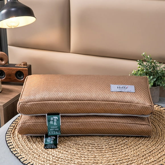 Dvkptbk Pillow Ice Silk Cool Feeling Korean Ice Rattan Bread Pillow Tea Pillow Full Buckwheat Hulls Pillow Pillow Core Bedding