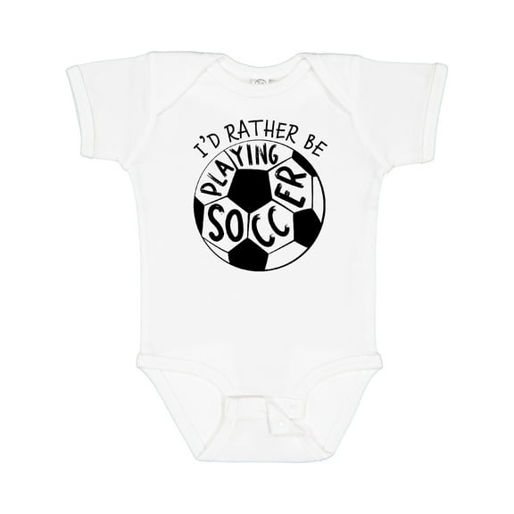 Inktastic Id Rather Be Playing Soccer Boys or Girls Baby Bodysuit