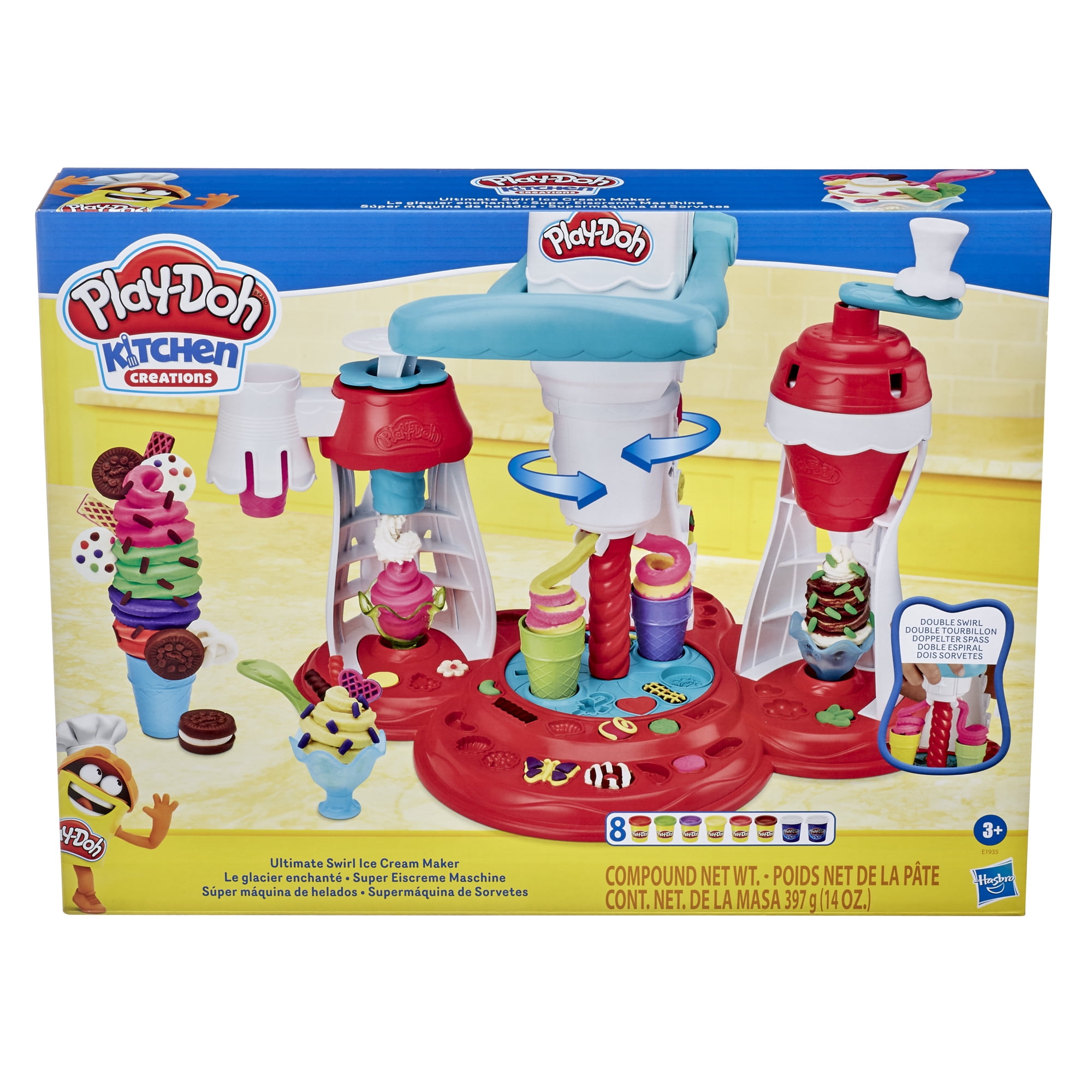 Play-Doh Kitchen Creations Ultimate Swirl Ice Cream Maker Food Set With ...