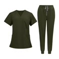 thumbnail image 1 of kusrkot Nursing Uniform Scrub Set Nurse Top and Pants V Neckline Clothes Work Suits M, 1 of 9