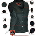 thumbnail image 3 of Daniel Smart Women's Faux Leather Motorcycle Vest – Side Lace Biker Vest with Snap Closure & Smart Pockets, 3 of 4