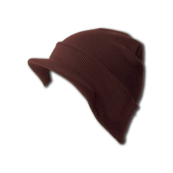 NEW CUFF DARK BROWN Beanie Visor Skull Cap HAT