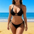 thumbnail image 4 of qucoqpe Bikini Sets for Women Cute Two-piece Bathing Suit Summer Fashion Casual Solid Color Swimsuit, 4 of 5