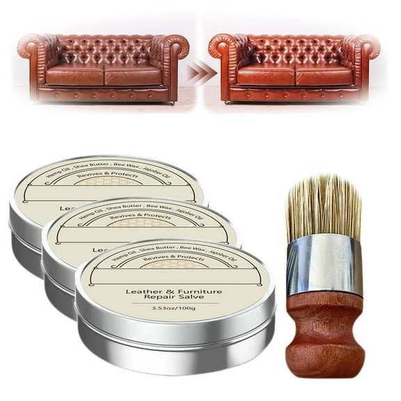 Heidelux - Leather Restoration Cream, Heidelux Leather Cream, Heidelux Leather Conditioner,Leather & Furniture Repair Salve   Applicator Brush, for Couches and Furniture, Repair Salve for Car Seats
