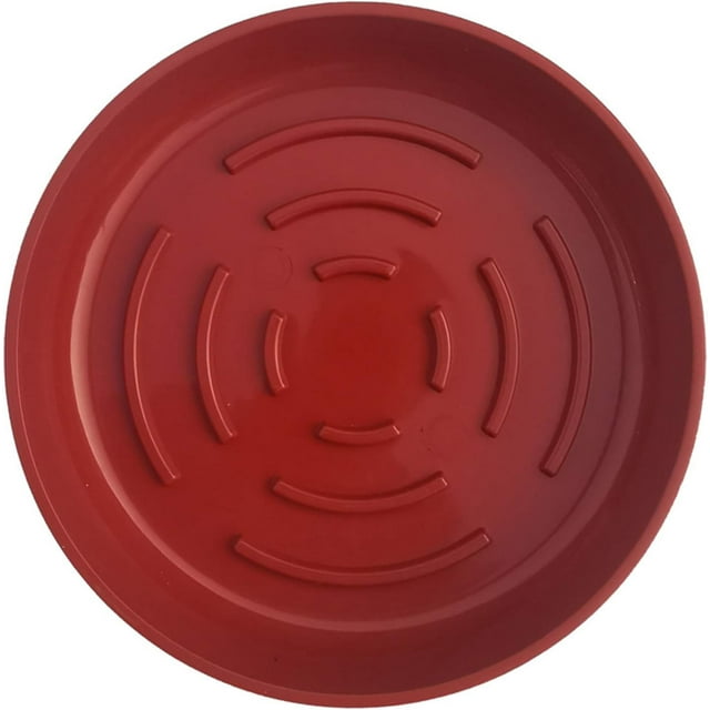 Nvzi Bandeja para macetas de 5 piezas, bandeja de plástico grueso para agua, base redonda para macetas, práctica bandeja para ahorrar agua, color rojo, 8,6 x 7,1 x 1,26 pulgadas