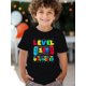 thumbnail image 1 of Breathable Cotton Graphic T-Shirt - Youngsters' Gaming Console | Casual Short-Sleeve Tee for Boys & Girls, "LEVEL 100 OF SCHOOL UNlocked" Design, Perfect for Summer Play & School Celebrations, 1 of 5