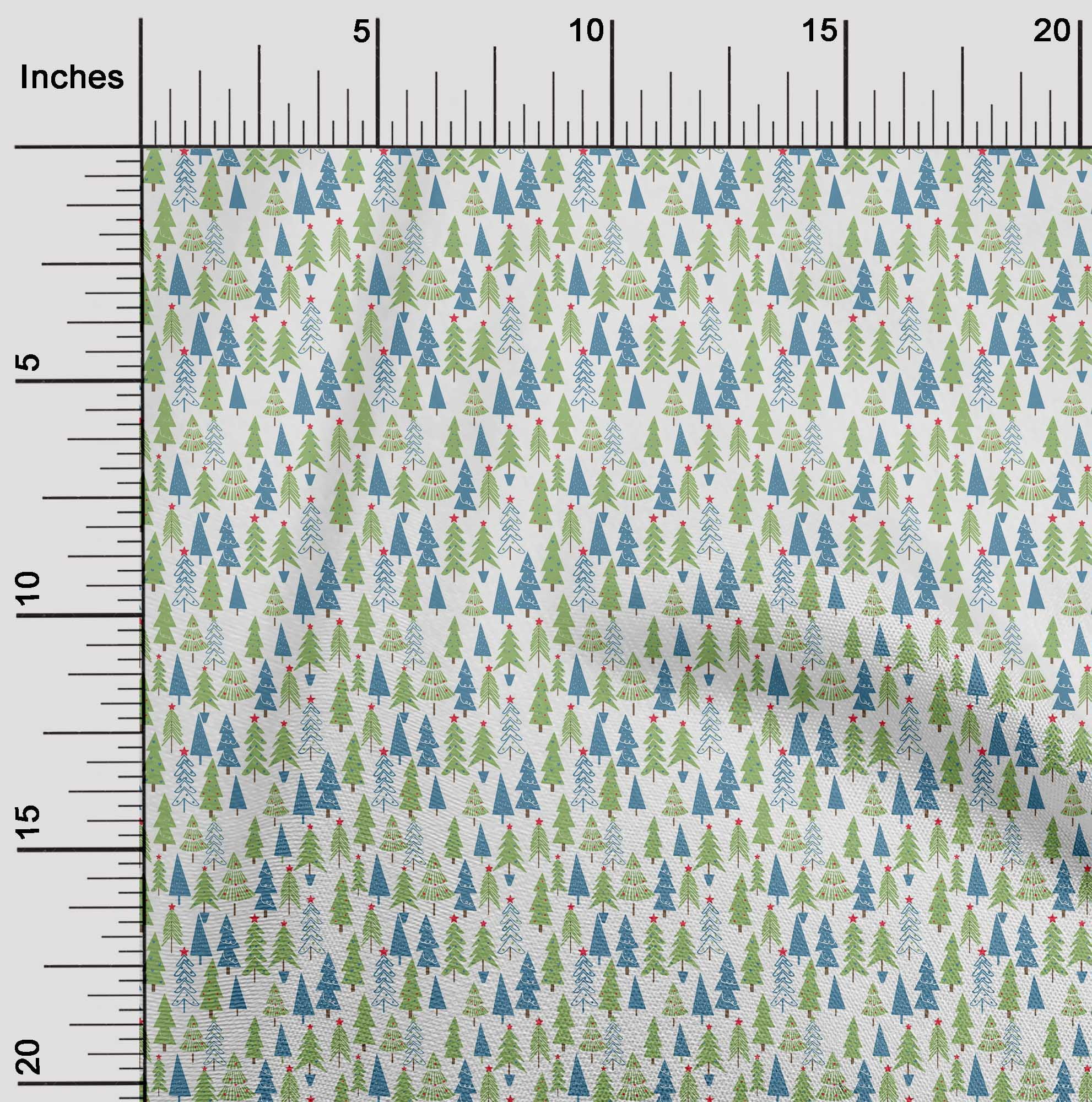 oneOone Cotton Flex Green Fabric Christmas Dress Material Fabric Print Fabric By The Yard 40 Inch Wide