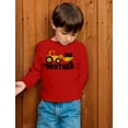 thumbnail image 3 of Tstars Big Brother Shirt Tractor Print Long Sleeve T-Shirt for Toddler Boys 5/6 Red, 3 of 4