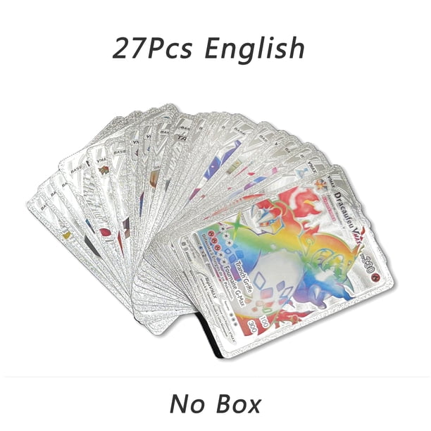 27-110pcs Cards Pikachu Colorful Gold Silver Black Vmax GX English Spanish French German Collection Battle Card Toy Gift
