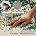 thumbnail image 6 of ODIKA 9'x12' Washable Area Rug Forest Sage Bold Distressed Border Ornate Scroll Decorative Alfombra for Master Suite, California King, Under Bed, Non-Shedding, Easy Care, 6 of 7