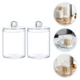 thumbnail image 3 of 2Pcs Transparent Cotton Swab Box Desktop Box Home Sundries Holder Creative Storage Jar, 3 of 7