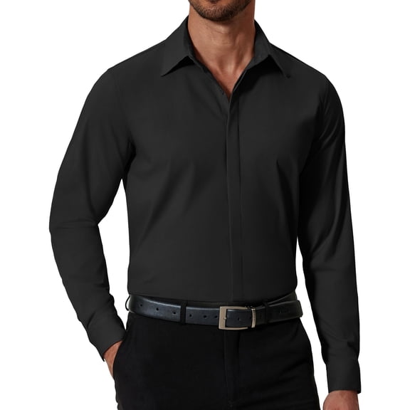 COOFANDY Mens Button Up Shirts Long Sleeve Dressy Formal Business Shirt Wrinkle-Free Normal Spread Collar Relaxed Fit Business Casual Dress Shirts