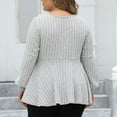 thumbnail image 5 of STETMN Women Plus Size Blouses Lantern Long Sleeve V Neck Striped Tops Dressy Loose Fit Pullover Sweaters, 5 of 5