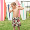 thumbnail image 4 of FORMRS Boys Swim Trunks Quick Dry Mesh Liner Boardshorts Sizes XS-XL, Red Christmas Poinsettia, 4 of 7